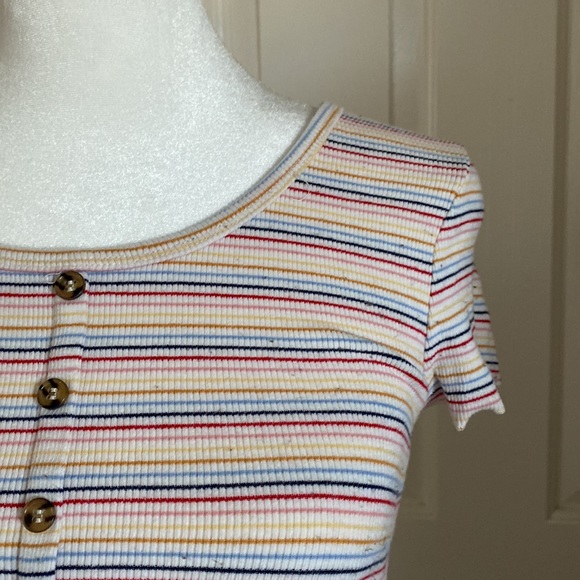 Pink Rose Rainbow Striped Top - Picture 2 of 5